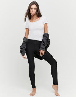 Schwarze Leggings mit Mittlerer Bundhöhe | TALLY WEiJL