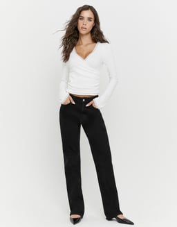 Schwarze High Waist Straight Hose | TALLY WEiJL