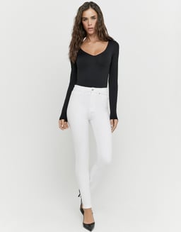 Pantalon Blanc Skinny Taille Haute | TALLY WEiJL