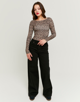 Black Wide Leg High Waist Trousers | TALLY WEiJL