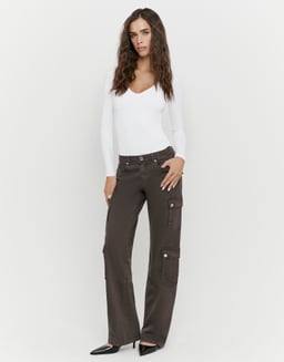 Brown Bootcut Trousers | TALLY WEiJL