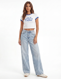 Blue Barrel Leg Jeans | TALLY WEiJL