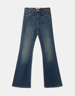 Dark Blue Flare Jeans | TALLY WEiJL