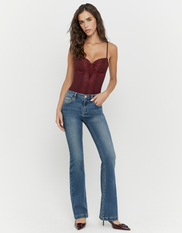 Jean Taille Mi-Haute Bootcut Bleu | TALLY WEiJL