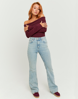 Blue High Waist Flare Jeans | TALLY WEiJL