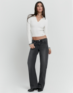 Jean gris taille basse coupe droite | TALLY WEiJL
