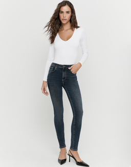 Jean Skinny Taille Mi-Haute Bleu | TALLY WEiJL
