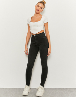 Jeans Skinny A Vita Alta Neri | TALLY WEiJL