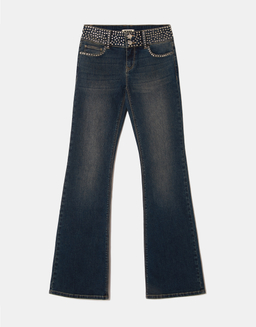 Jean Bootcut Bleu avec Clous | TALLY WEiJL