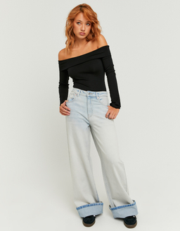 Light Blue High Waist Wide Leg Jeans | TALLY WEiJL