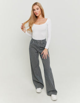 Striped Wide Leg Jeans | TALLY WEiJL
