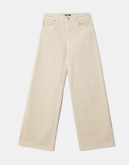 Beige Mid Waist Wide Leg Cordhose | TALLY WEiJL