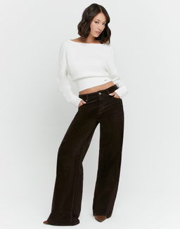 Pantalon Wide Leg Marron | TALLY WEiJL