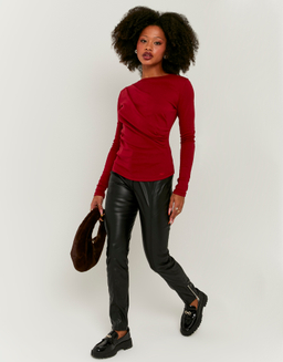 Pantaloni Skinny In Similpelle Neri con Cerniere | TALLY WEiJL