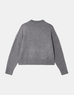 Grey Mock Neck Long Sleeve Knit Jumper | TALLY WEiJL