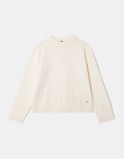 Pull blanc oversize en maille à col rond | TALLY WEiJL