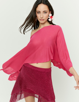 Rosa Asymmetrischer Strick Cape | TALLY WEiJL