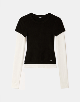 Black Layered Knit Jumper | TALLY WEiJL