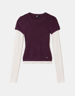 Purple Layered Knit Jumper | TALLY WEiJL