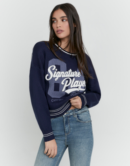 Maglione Blu Ricamato | TALLY WEiJL
