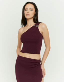 Bordeauxfarbenes One-Shoulder Top | TALLY WEiJL
