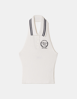 Weißes Kurzes Neckholder-Top | TALLY WEiJL