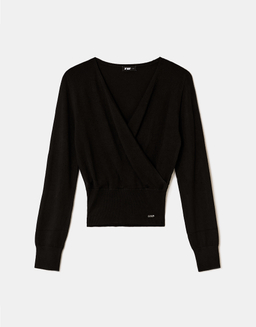 Maglione in Maglia Nero Incrociato | TALLY WEiJL