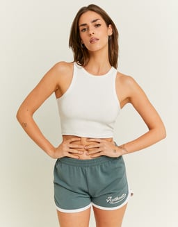 Blue Printed Sweat Shorts | TALLY WEiJL
