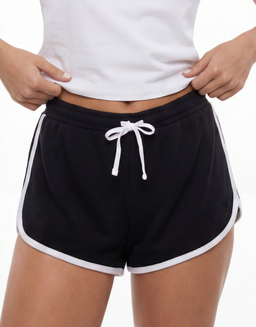 Black Cotton Mini Shorts | TALLY WEiJL
