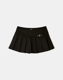 Schwarzer Plissierter Mini Skort | TALLY WEiJL