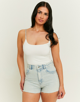 Pantaloncini Mom a Vita Alta con Strass | TALLY WEiJL