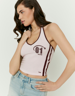 Pink Printed Halter Top | TALLY WEiJL