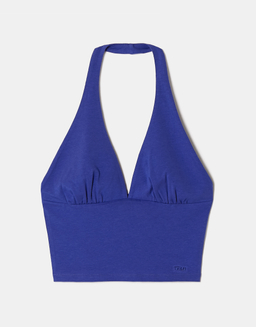 Blue Halter Crop Top | TALLY WEiJL