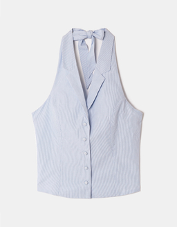 Top Halter Bleu Clair Rayé | TALLY WEiJL