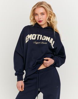 Felpa con zip blu con stampa | TALLY WEiJL