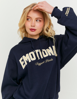 Felpa con zip blu con stampa | TALLY WEiJL