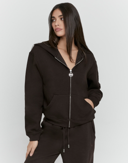 Brown Zip Up Hoodie | TALLY WEiJL