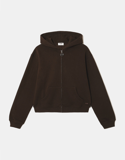 Felpa Marrone con Cappuccio e Zip | TALLY WEiJL