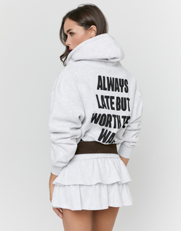Grey Zip Up Hoodie | TALLY WEiJL