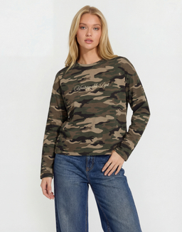 Camouflage T‑Shirt With Long Sleeves | TALLY WEiJL