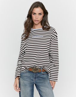 Brown Stripe Printed T-Shirt | TALLY WEiJL