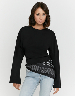 Schwarzes Langarm T Shirt | TALLY WEiJL