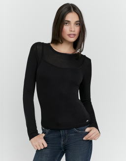 Black Layered T Shirt | TALLY WEiJL