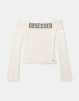 White Off Shoulder T Shirt | TALLY WEiJL