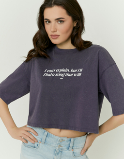 Purple Oversized Printed T-Shirt | TALLY WEiJL