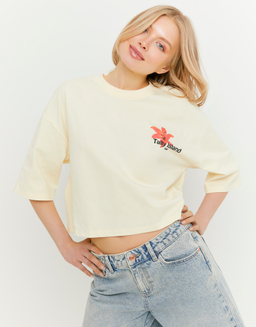 Yellow Oversized Printed T-Shirt | TALLY WEiJL