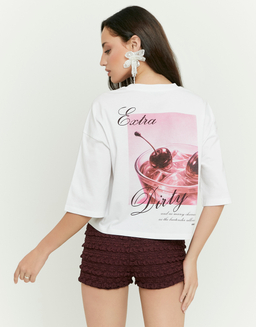White Oversized Printed T-Shirt | TALLY WEiJL