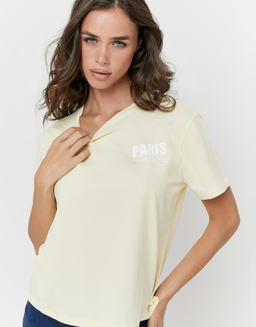 Yellow Printed T-Shirt | TALLY WEiJL