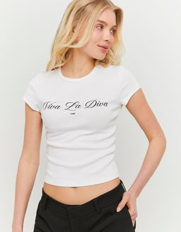 White Printed T-Shirt | TALLY WEiJL
