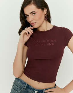 Burgundy T-Shirt | TALLY WEiJL